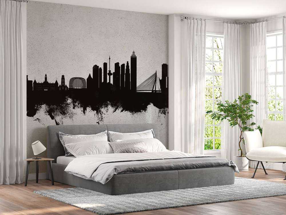 Watercolor skyline, Rotterdam