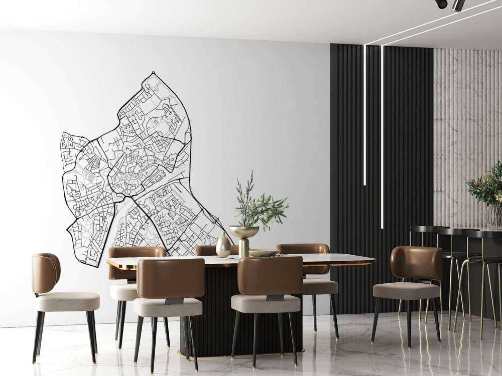 Plattegrond van Middelburg, wit