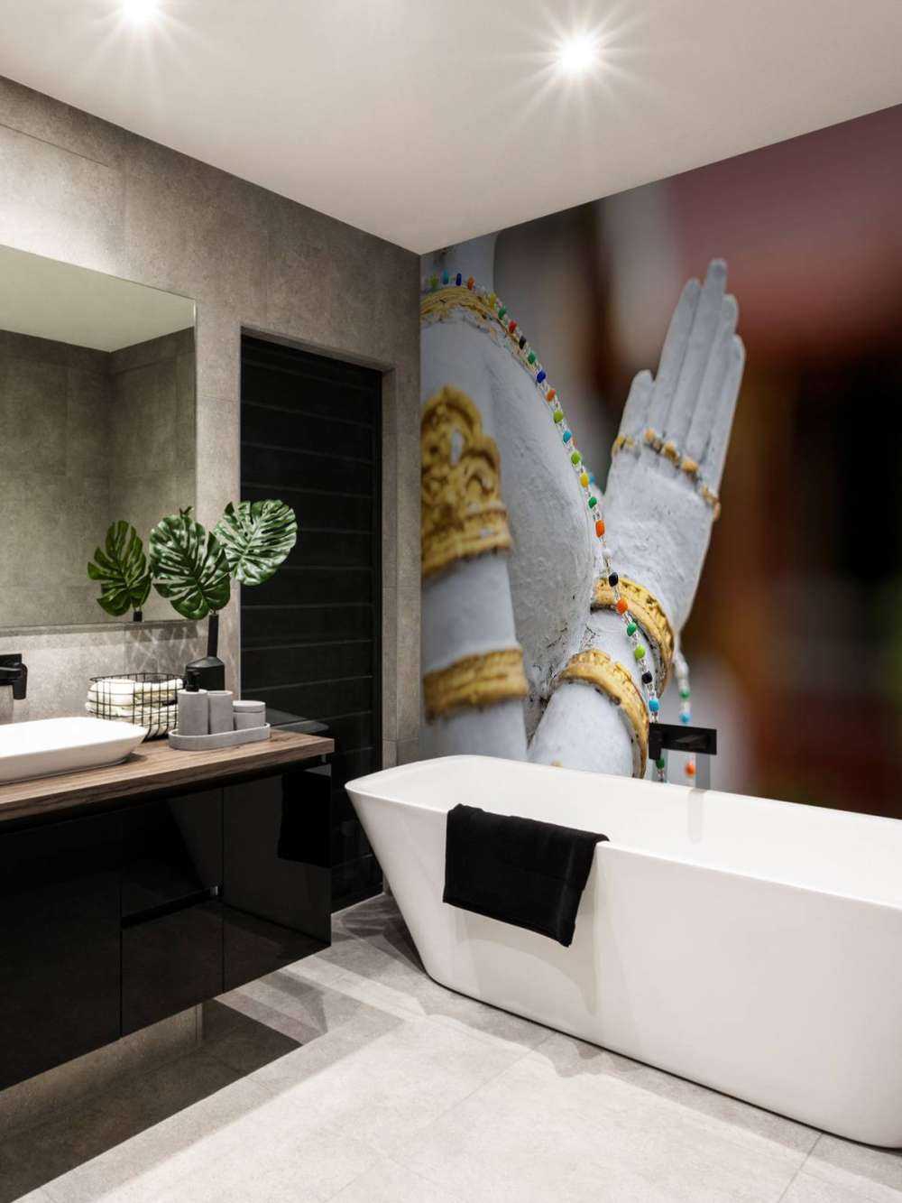 White and gold Buddha Temple complex Bangkok (Thailand)