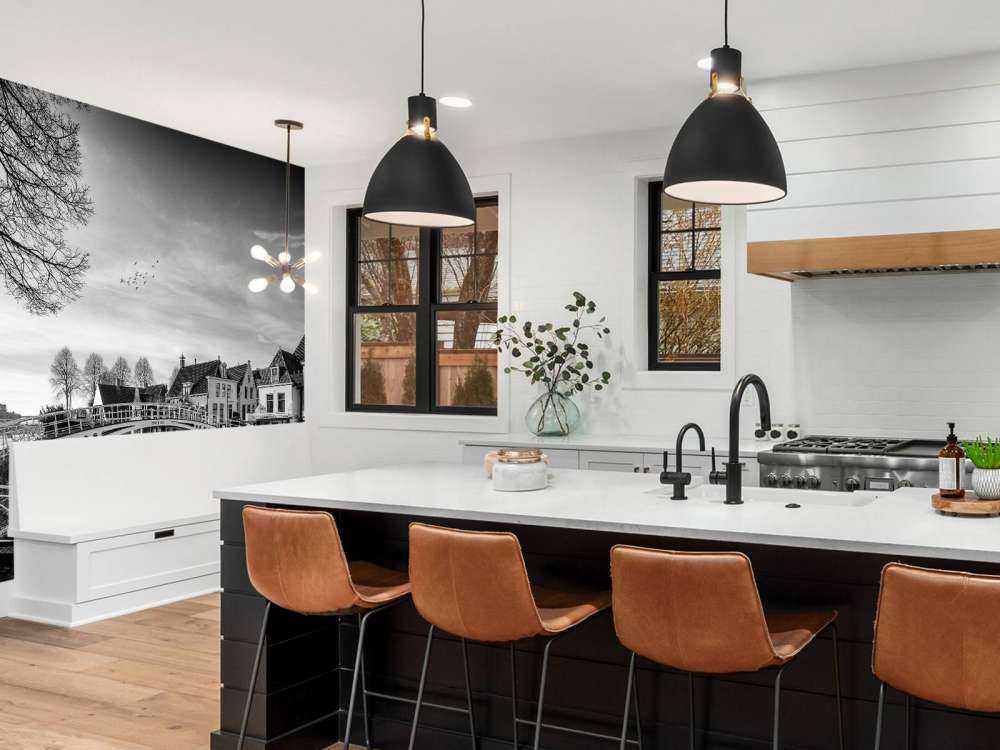 Fortified town Dokkum Bridge over Klein Diep Friesland 