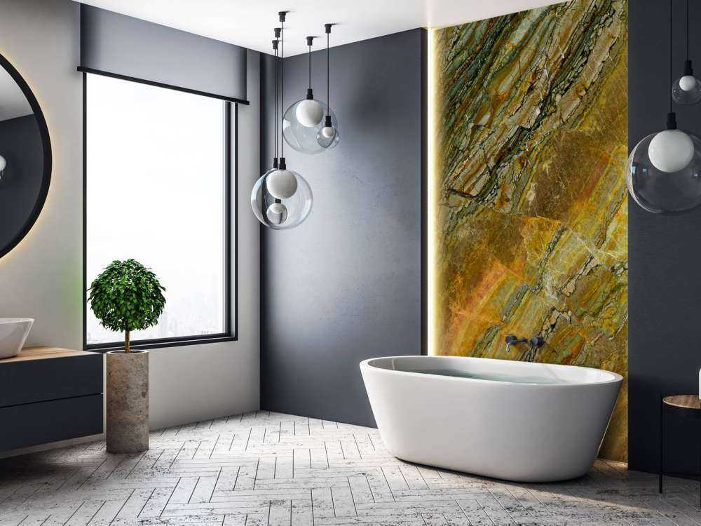 Coloured broken marble