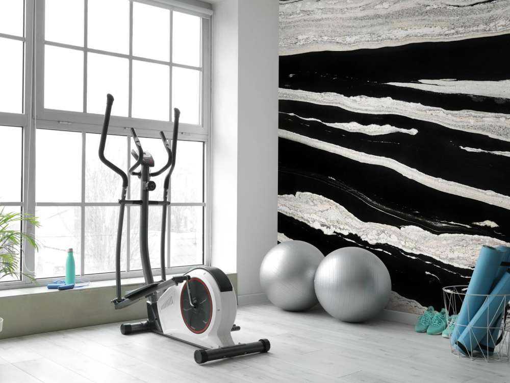 Black marble with white veins