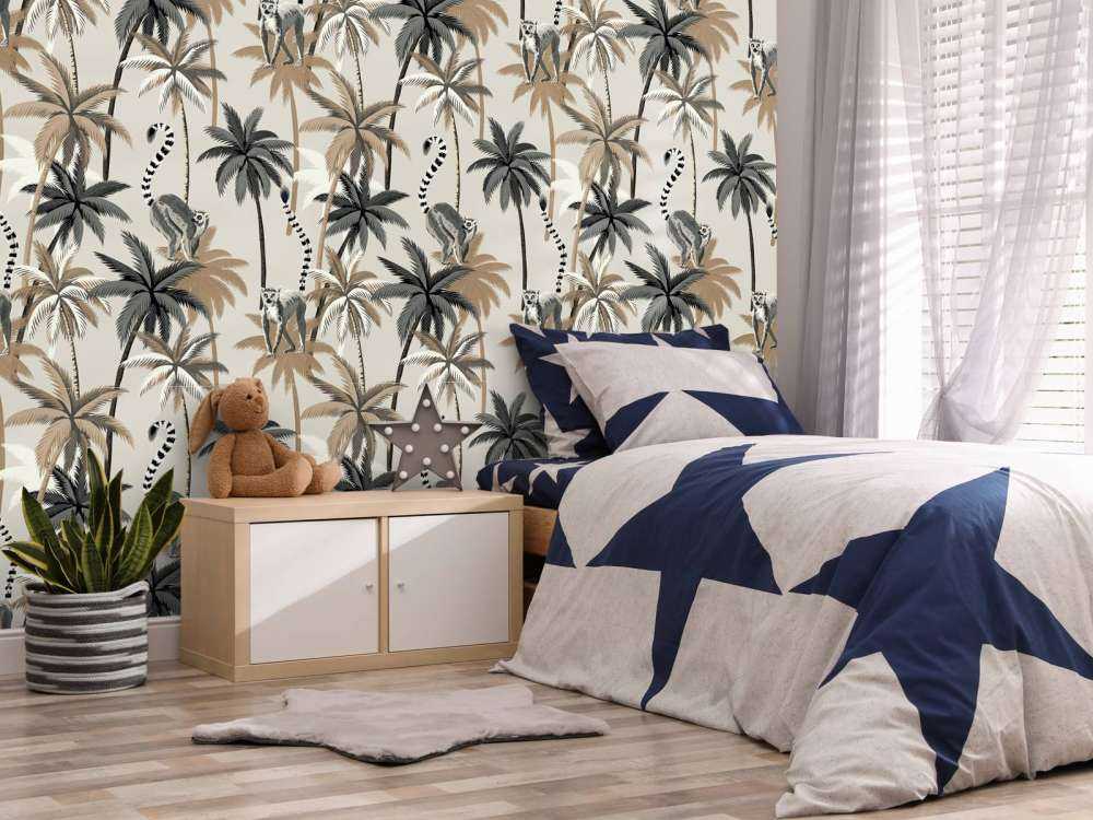 Ring-tailed lemurs in the trees