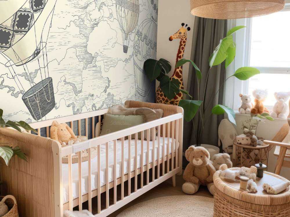 White modern hot air balloons