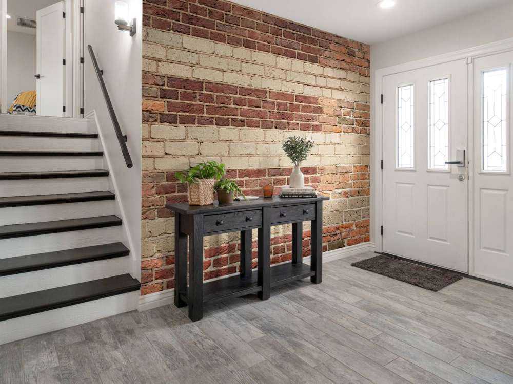 Muur met verschillende soorten bakstenen