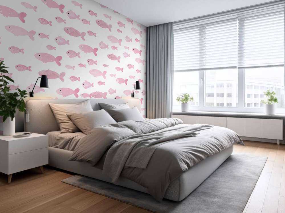 Roze visjes print