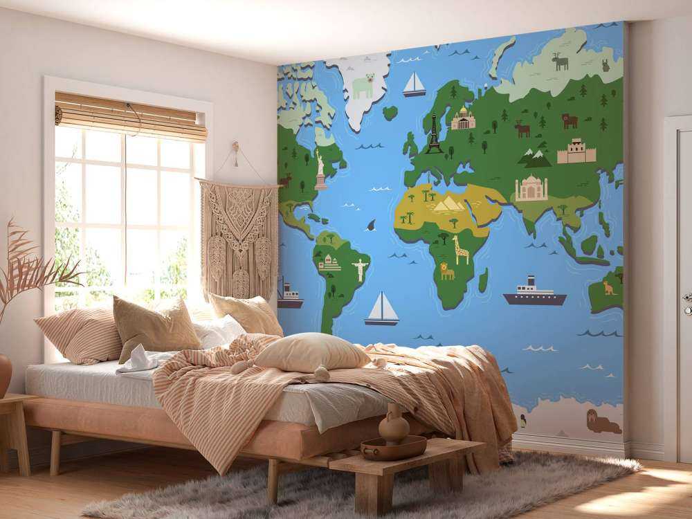 Wereldkaart in groen