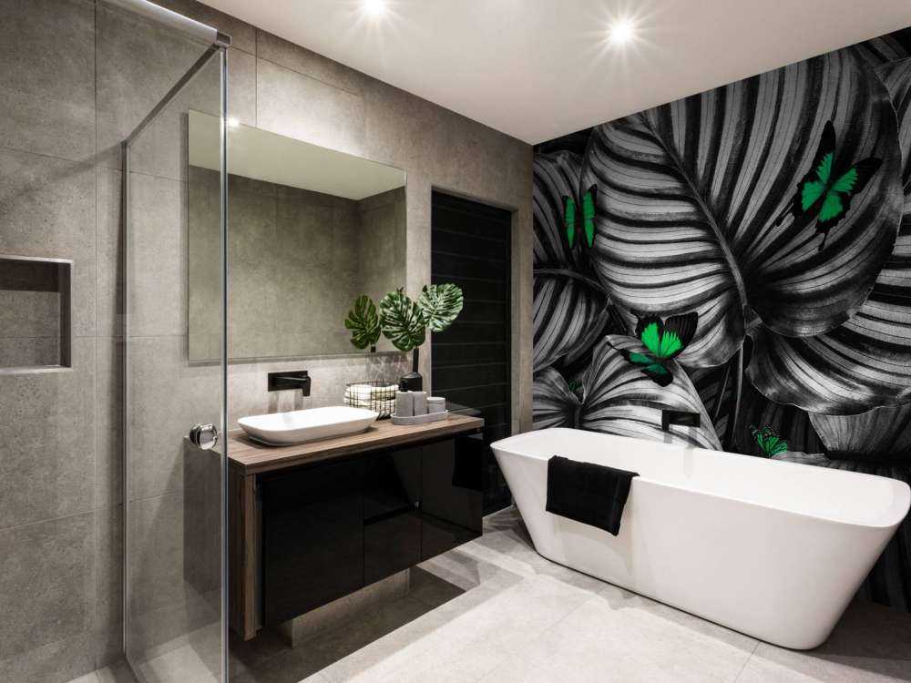 Butterflies on striped leaves