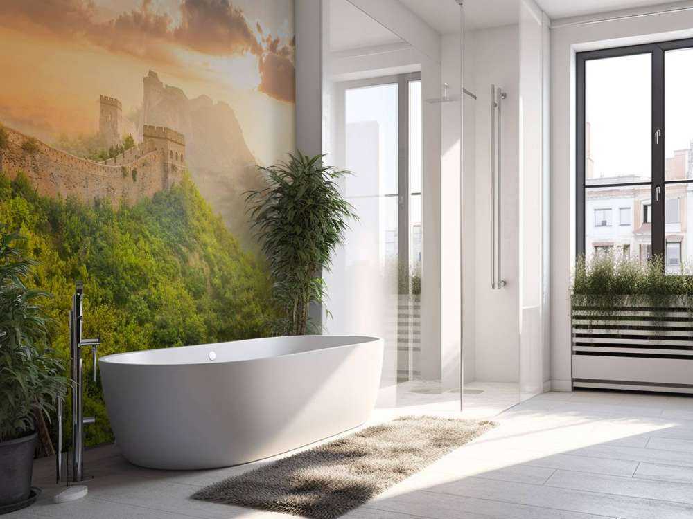 Chinese muur bij zonsopkomst