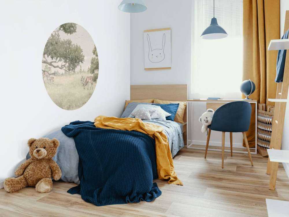 Landscape with animals in beige