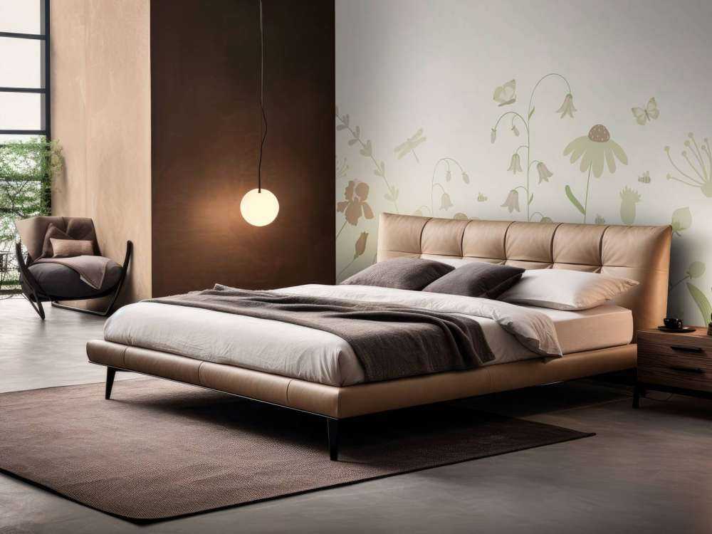 Flower field high with butterflies beige and old pink