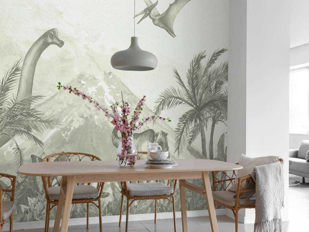 Various dinosaurs in green