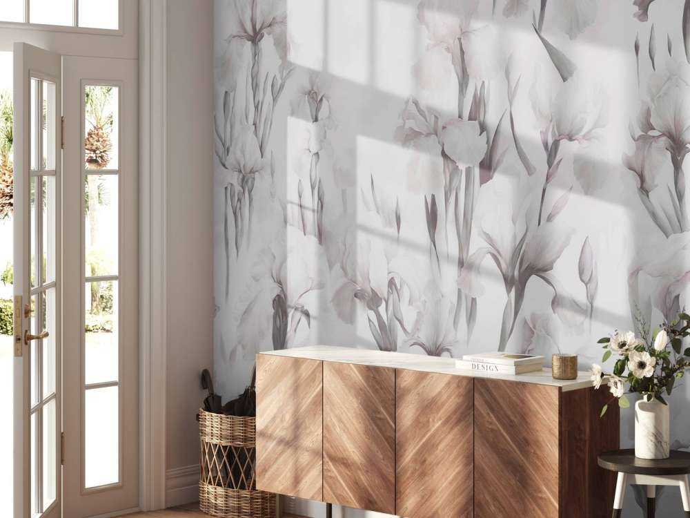 Irises Dance Seamless Soft Gray