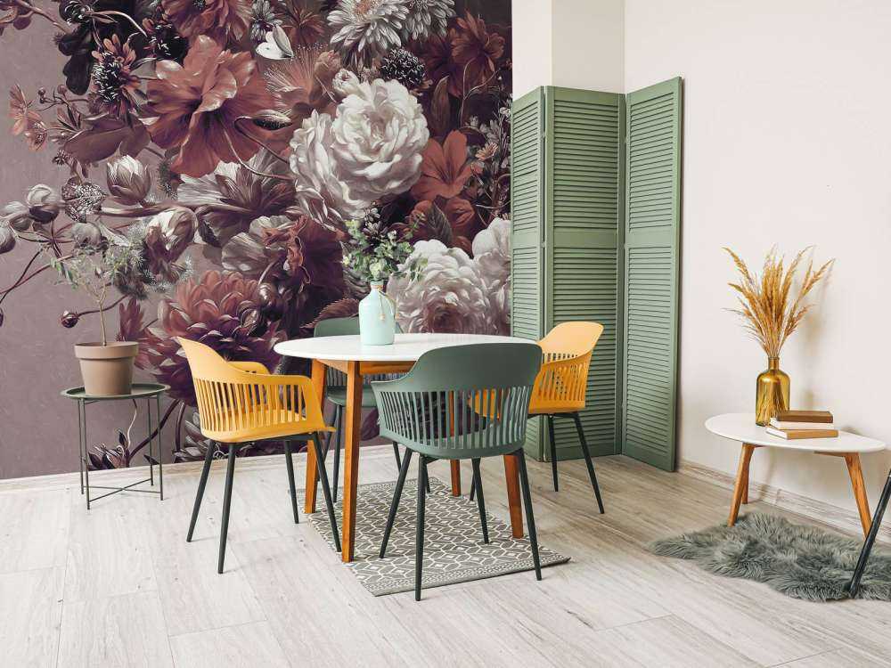 Big bouquet with orange poppies