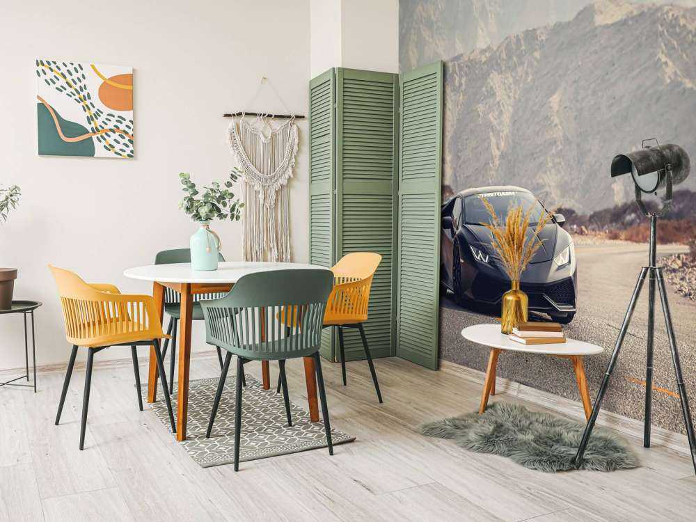 Black supercar in desert