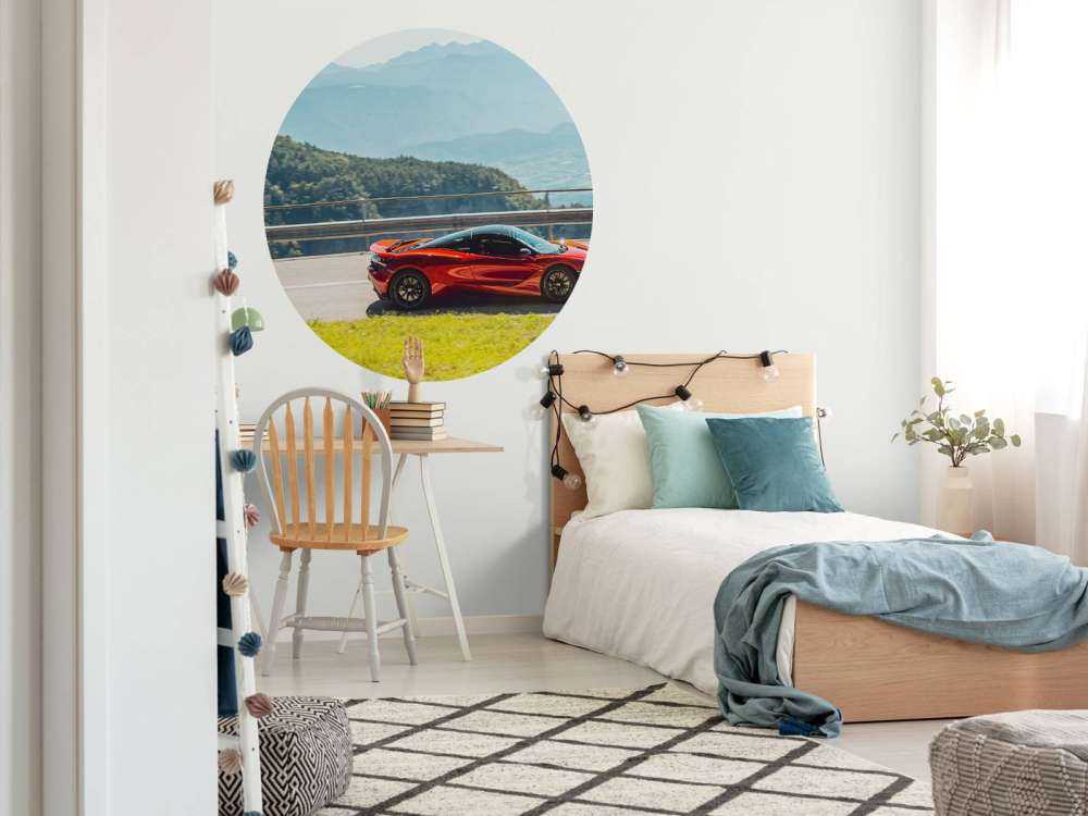 Driving through mountain scenery