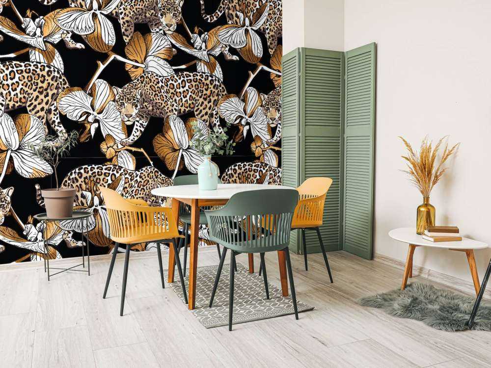 Jaguars between the orchids