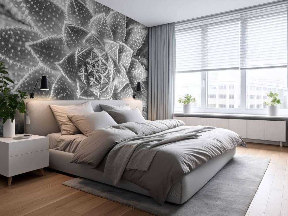 Succulent in black and white