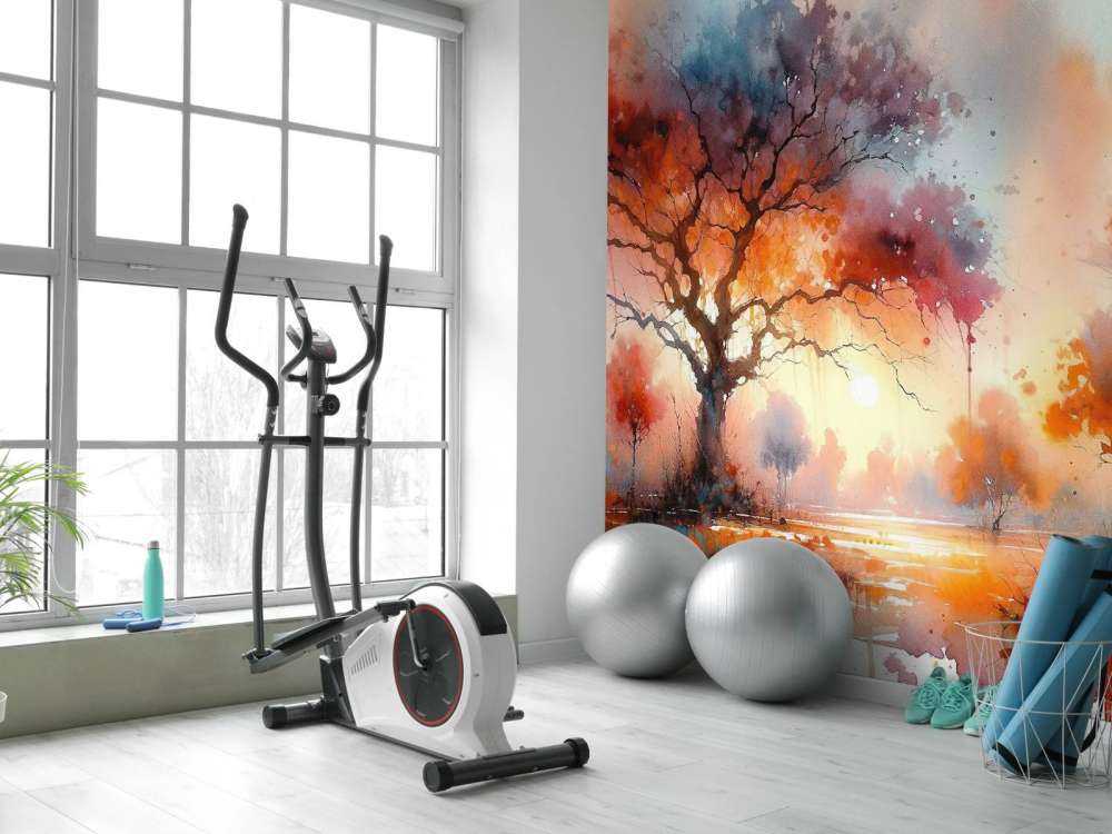 Autumn's Fiery Canopy at Dusk