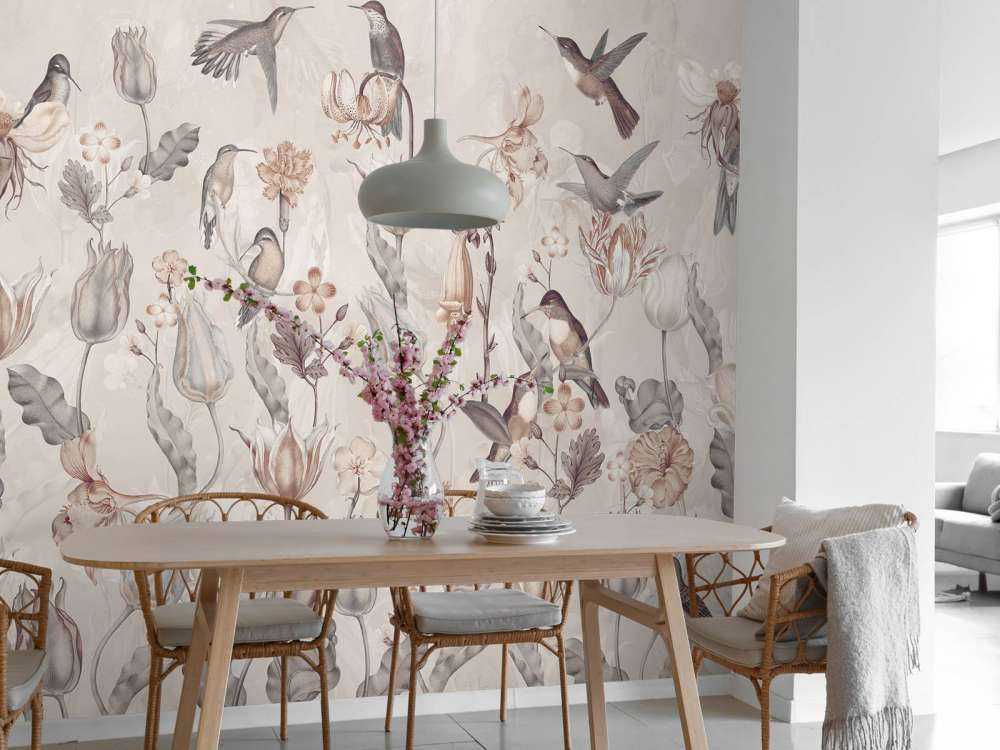 Spring Hummingbird Symphony - Vintage Sepia Bloom