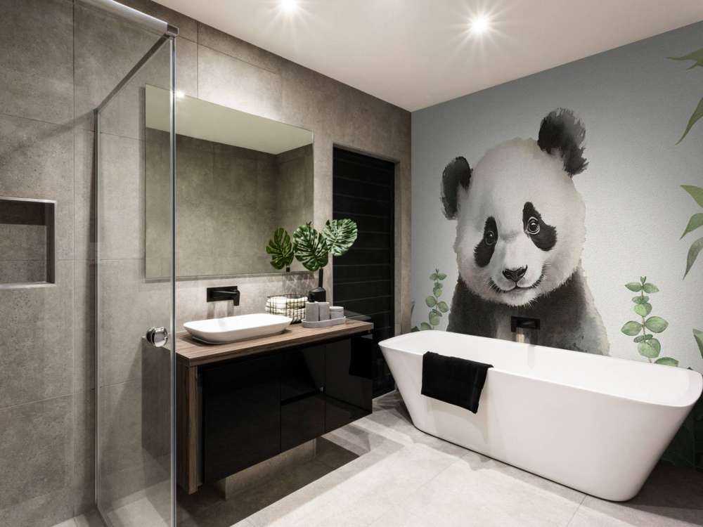 Baby panda in the jungle