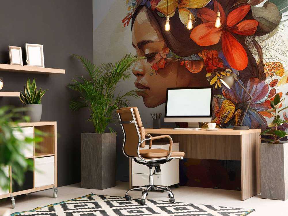 Watercolor Floral Indonesian Native Woman #4