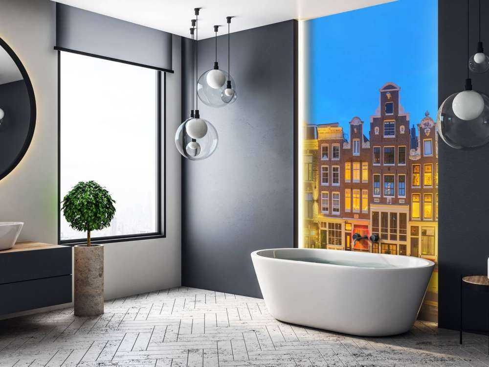 Amsterdam houses in the night