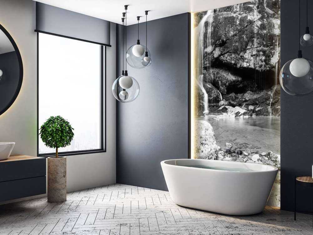 Waterfall over a stone wall