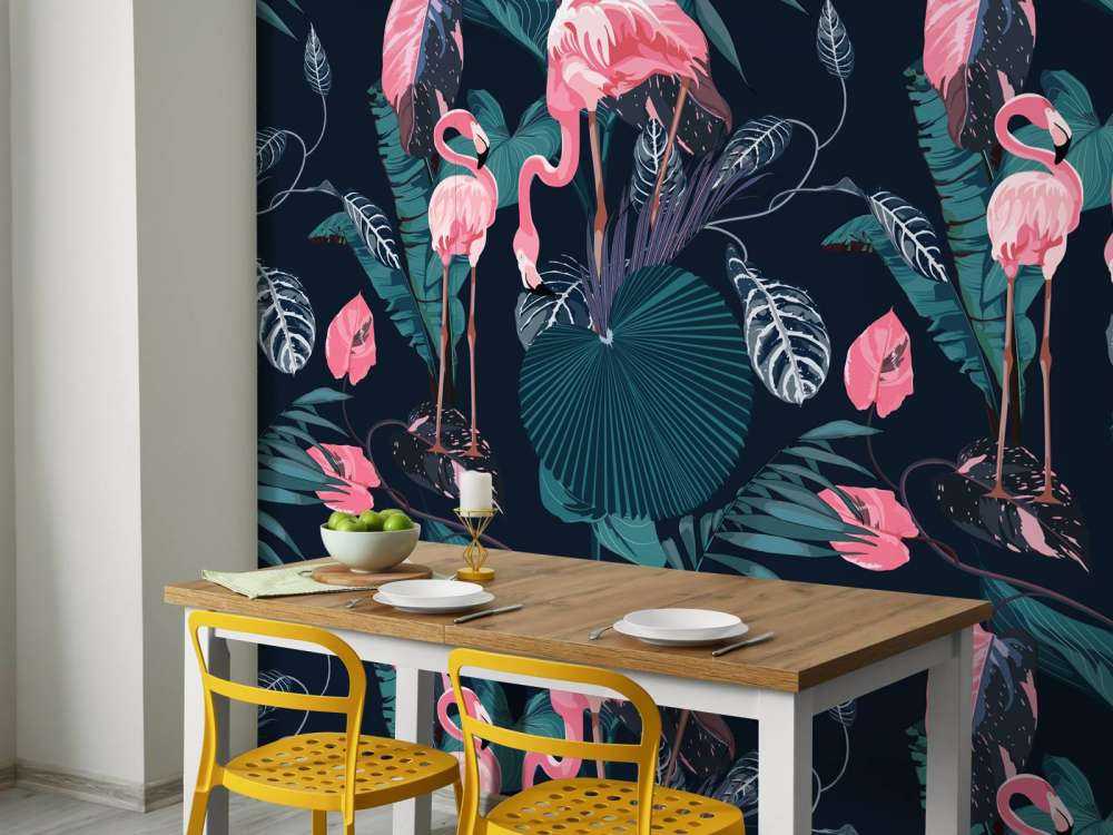 Wild pink flamingos