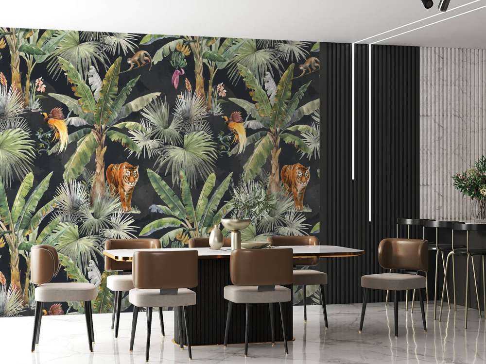 Palms and jungle animals