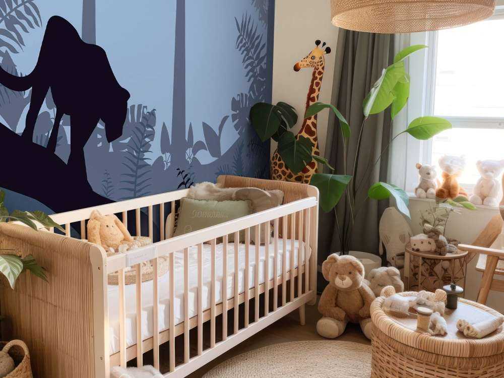 Leopard in a blue jungle