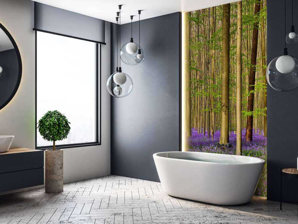 Forest with woodland hyacinths