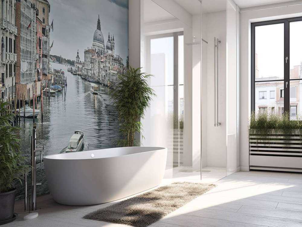 Canal with boats in Venice