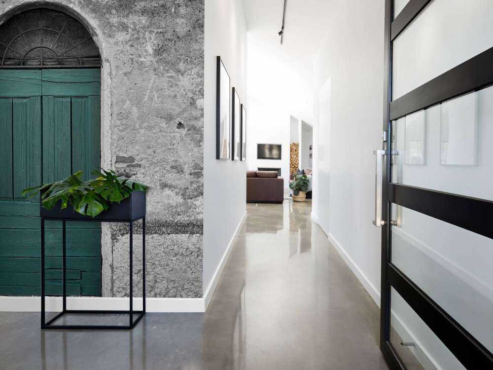 Green door in old wall