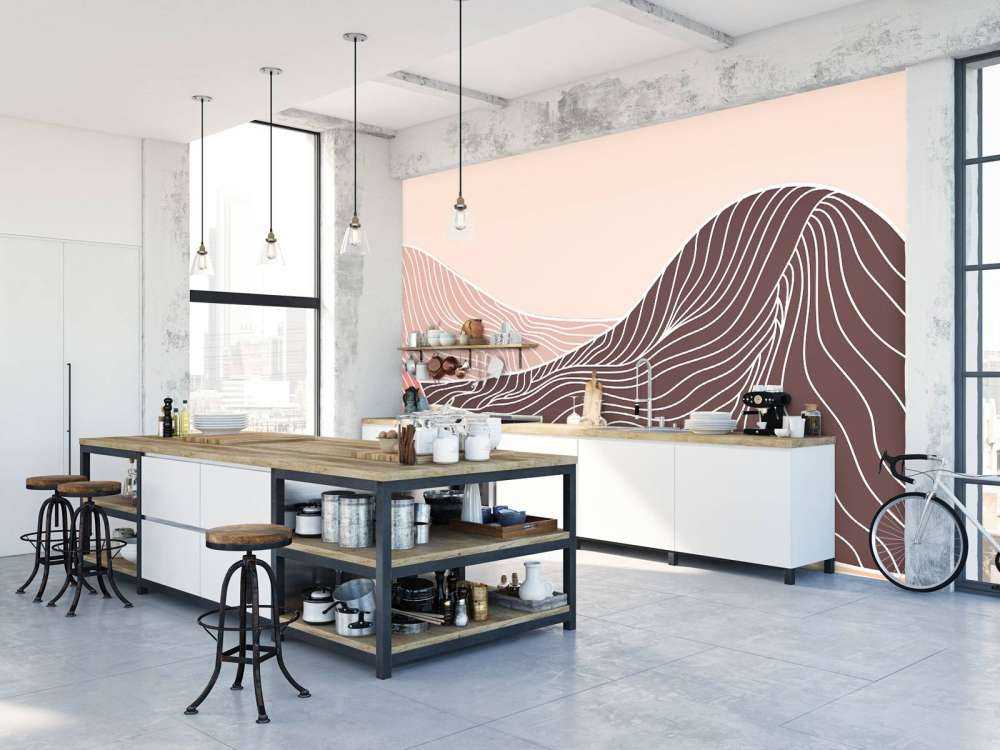 Colored lineart mountains