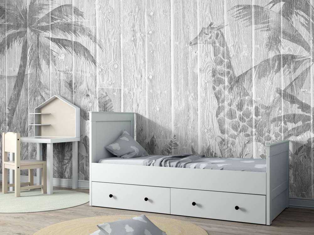 Jungle animals on wood