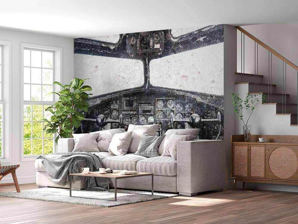 Vintage aircraft cockpit