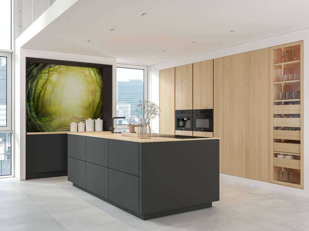 Stone path through forest