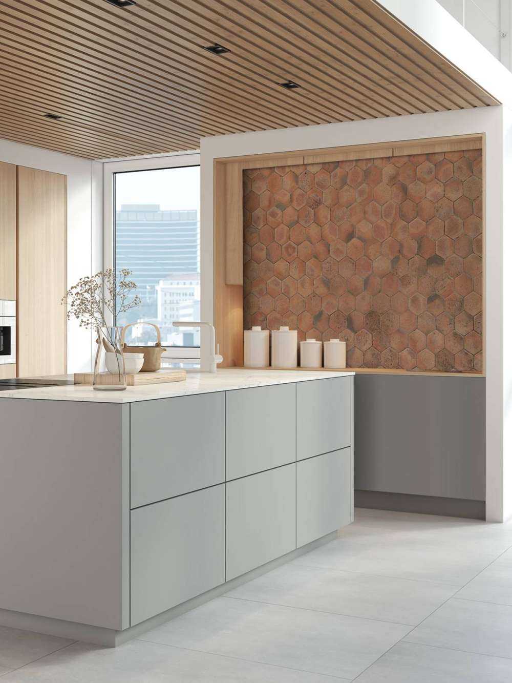 Unpolished stone floor