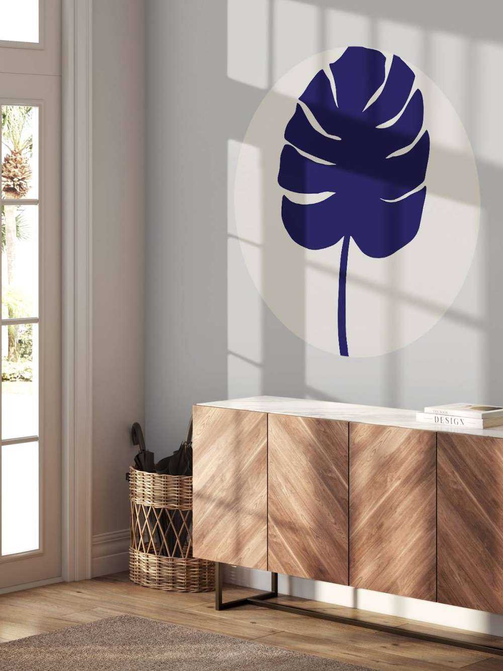 Monstera Leaf Dark Blue