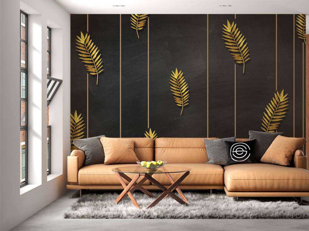 Golden tropical leaves