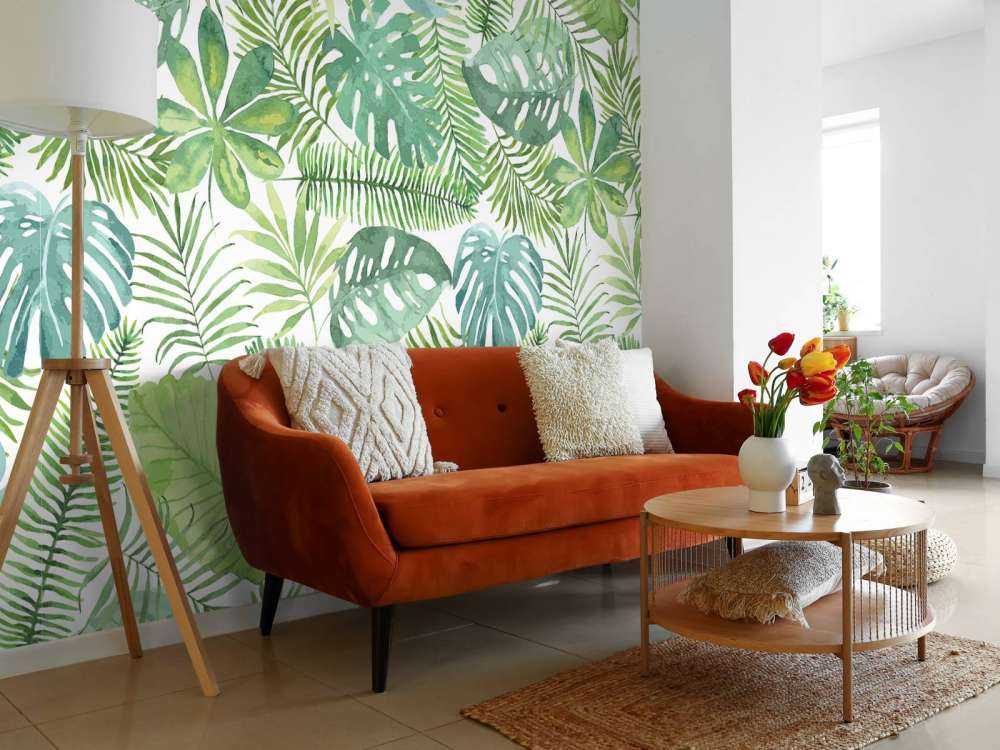 Tropical watercolour leaves