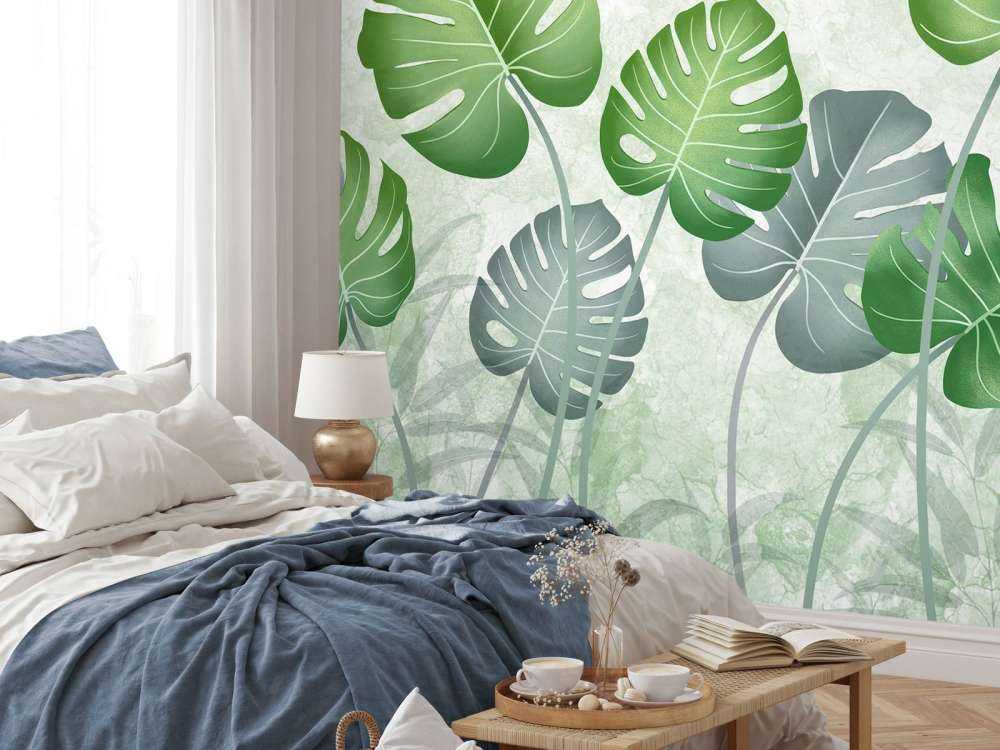 Leaves on marble
