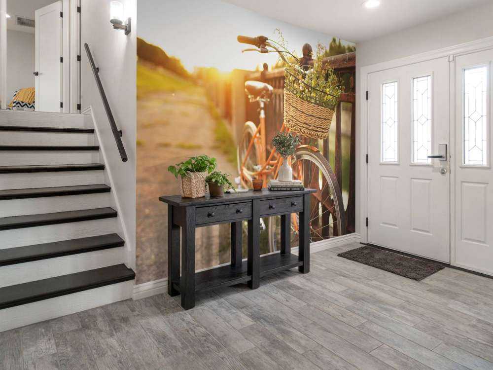 Red bike with basket