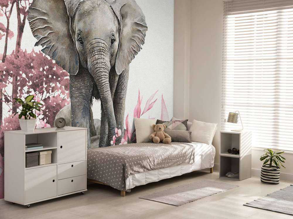 Elephant in the jungle pink