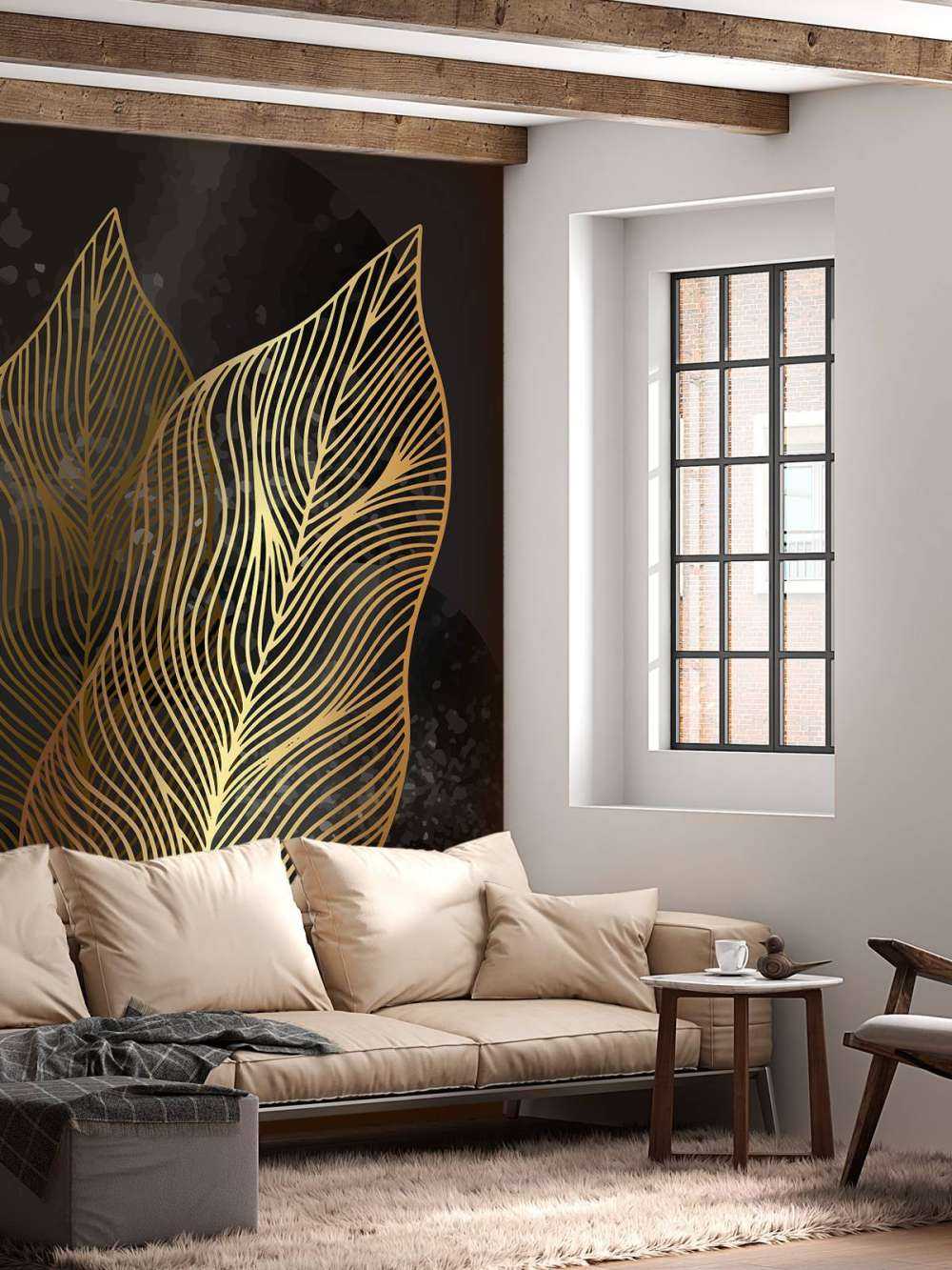 Abstracte gouden bladeren