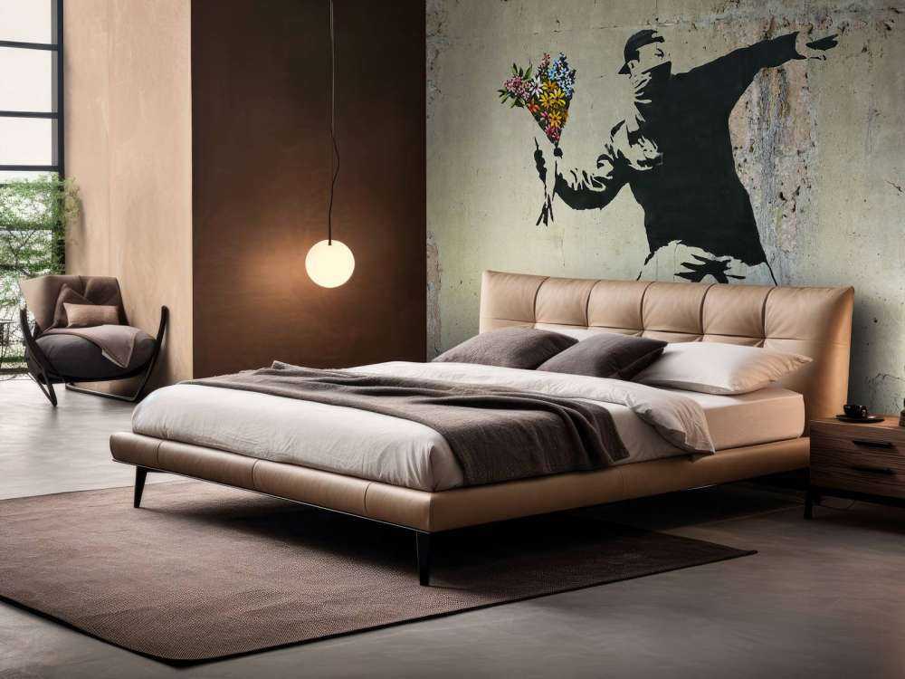 Banksy - Flower thrower, raw concrete