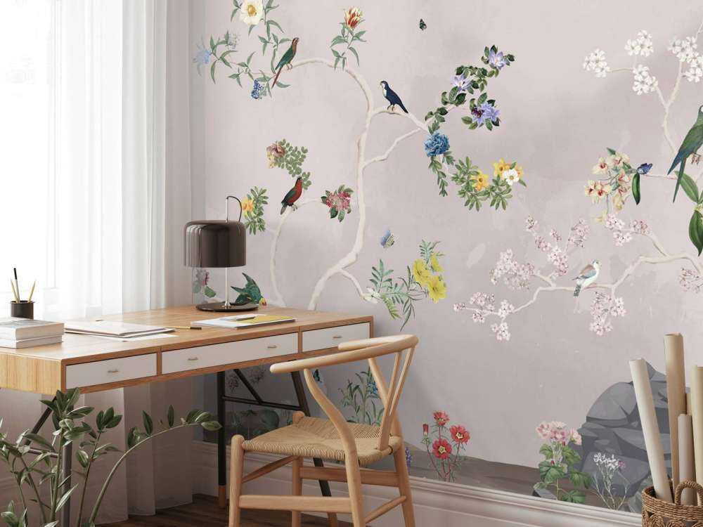 Birds in Garden Panorama 4