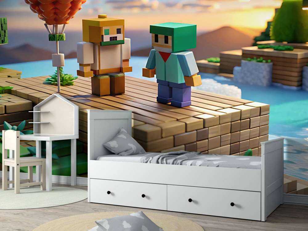 Hot air balloon in the pixel valley