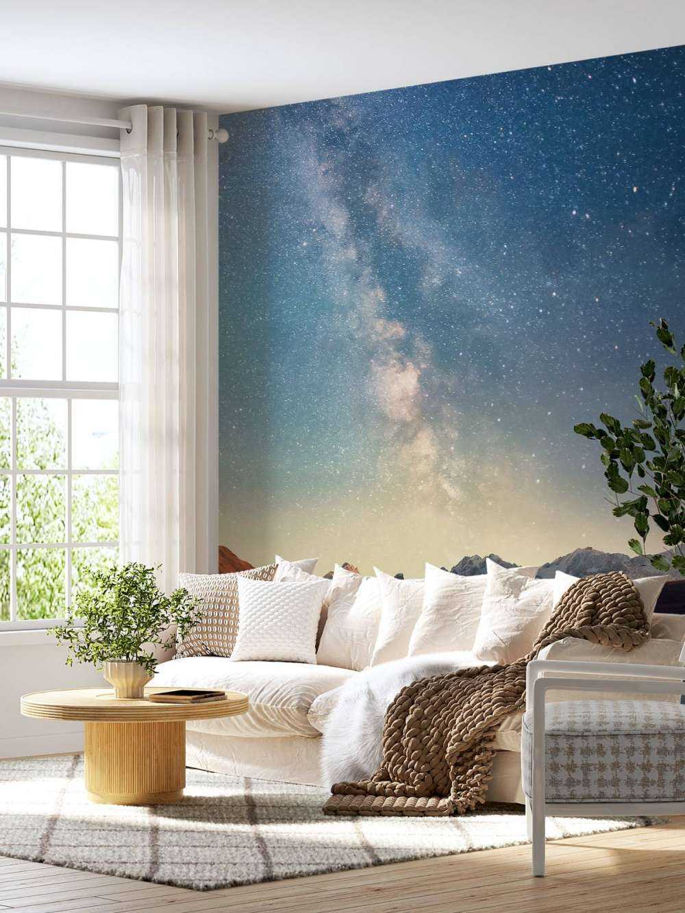 Starry sky above the mountains